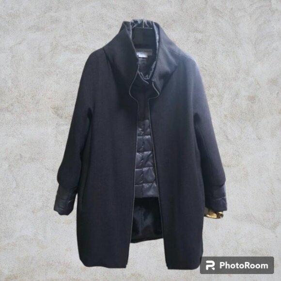 Gorgeous Nikki Jones 2 in 1 High Collar Gray Coat with Peuter Puffer Vest. - Picture 3 of 13